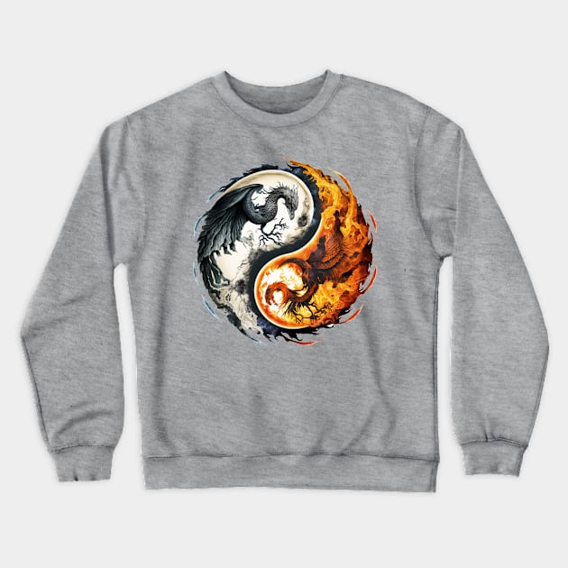 Phoenix and Dragon Crewneck Sweatshirt by Spaksu